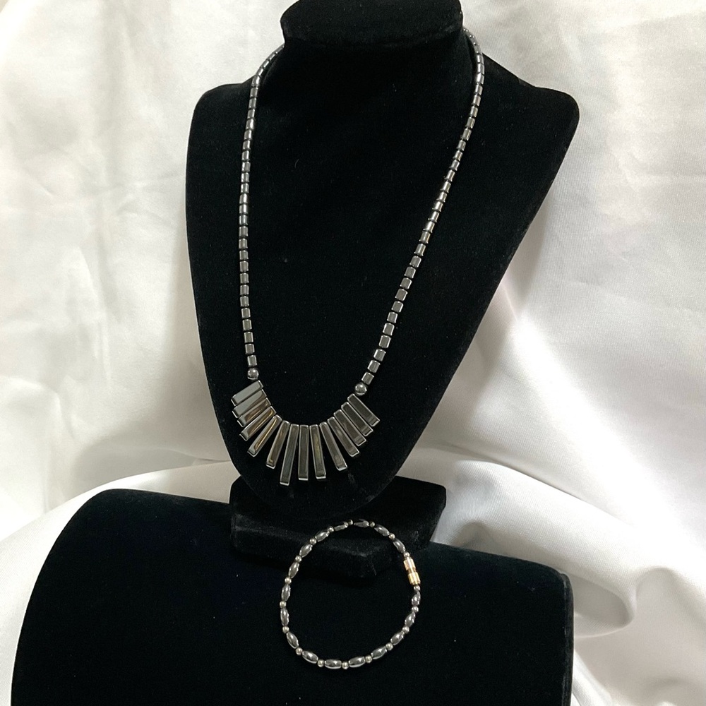 Genuine Hematite Necklace & Bracelet